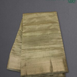 Alternative view of Black Zari Woven Horizontal Lines with Temple Border Fancy Saree