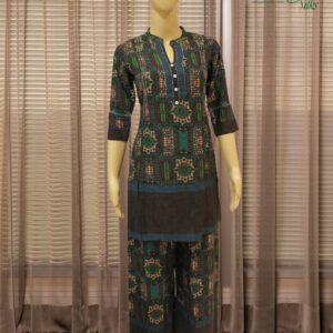 Blue with Multicolour Prints Cord Set