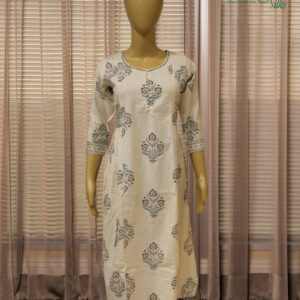 Off White Printed Kurta
