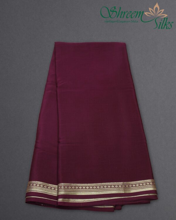 KSIC Border Pure Mysore Crepe Silk Saree - Image 2