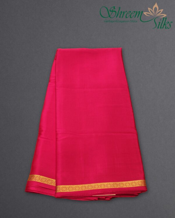 KSIC Border Pure Mysore Crepe Silk Saree - Image 3