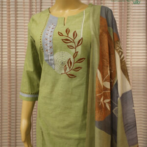 Alternative view of Pista & Grey Printed Kurta Set
