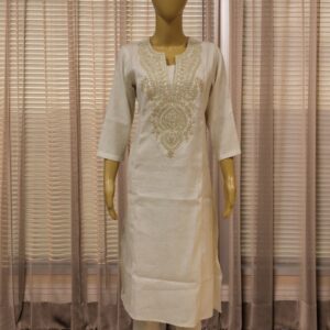 White with Mirror & Thread work Cord Set
