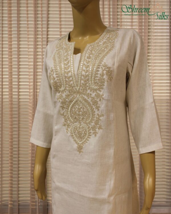 White with Mirror & Thread work Cord Set - Image 2