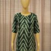 Bottle Green Shibori Prints Short Kurti