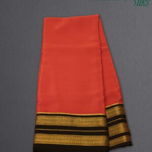 Pink & Black Floral Border Pure Mysore Crepe Silk Saree