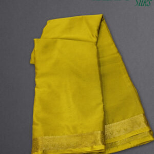 Alternative view of 2 Inches Border Semi Mysore Crepe Saree-D1