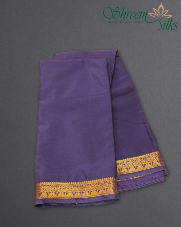 2 Inches Border Semi Mysore Crepe Saree-D1 - Image 5