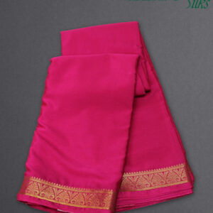 2 Inches Border Semi Mysore Crepe Saree-D2