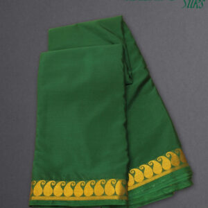 2 Inches Mango Border Semi Mysore Crepe Saree