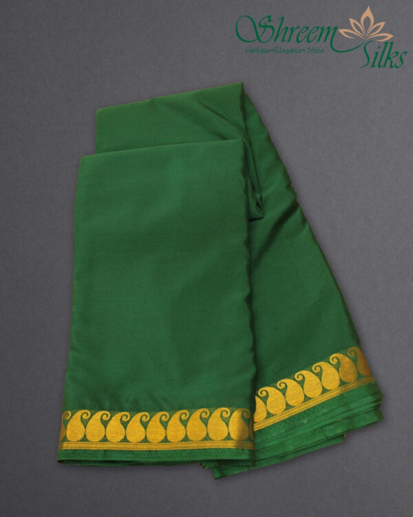 2 Inches Mango Border Semi Mysore Crepe Saree