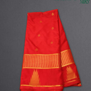 Alternative view of Zari Woven Buttas & Temple Border Crepe Saree