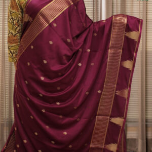 Zari Woven Buttas & Temple Border Crepe Saree