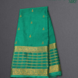 Zari Woven Jhumki Motifs with Chex Border Crepe Saree