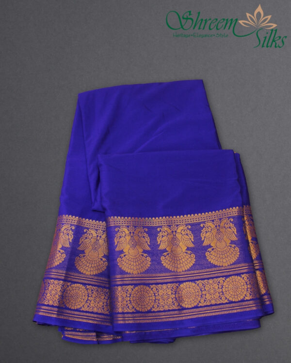 Gandaberunda Border Semi Mysore Crepe Saree