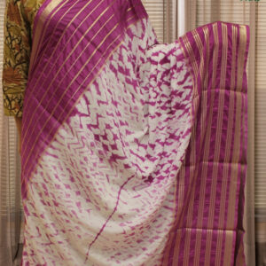 Shibori Print Semi Mysore Crepe Saree