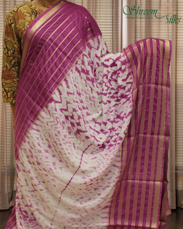 Shibori Print Semi Mysore Crepe Saree