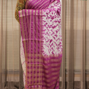 Alternative view of Shibori Print Semi Mysore Crepe Saree