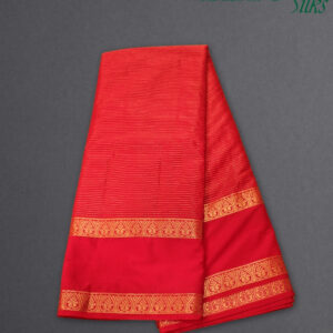 Alternative view of Zari Woven Horizontal Lines with Bentex Border Semi Mysore Crepe Saree