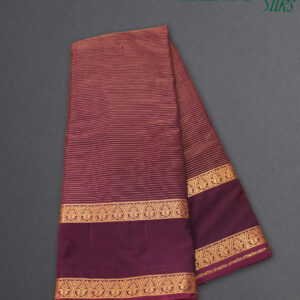 Zari Woven Horizontal Lines with Bentex Border Semi Mysore Crepe Saree