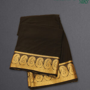 Mango Border Semi Mysore Crepe Saree