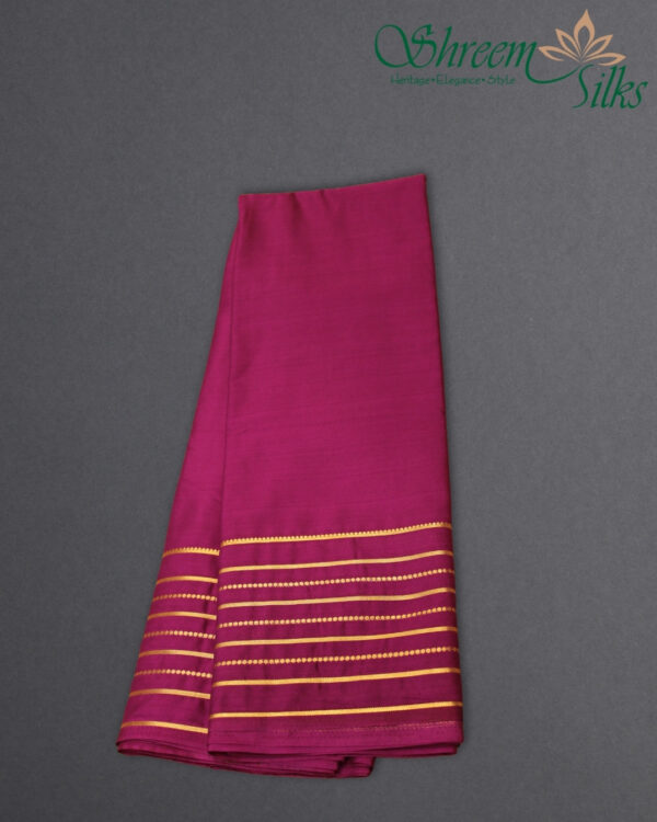 Multiple Zari Stripes Border Semi Mysore Crepe Saree
