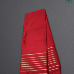 Alternative view of Multiple Zari Stripes Border Semi Mysore Crepe Saree