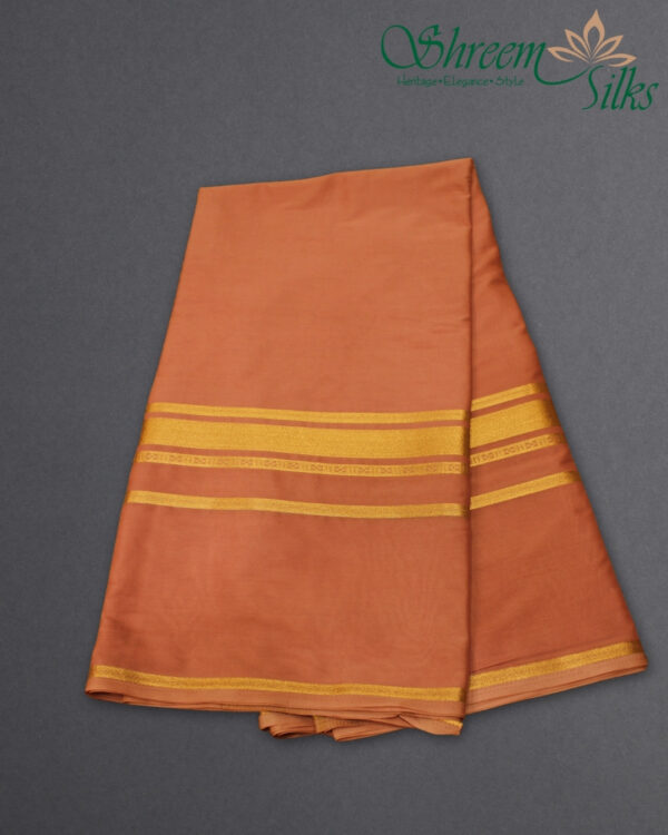 Zari Woven Gap Border Semi Mysore Crepe Saree