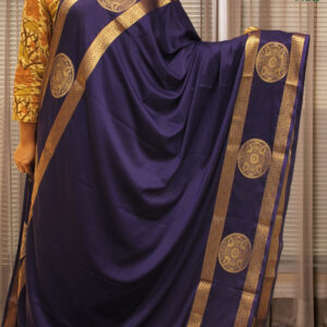 Bentex Border with Big Chakra Motif Semi Mysore Crepe Saree
