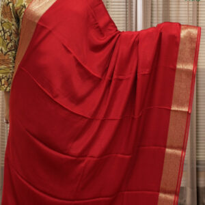 Plain with Rich Border Crepe Saree