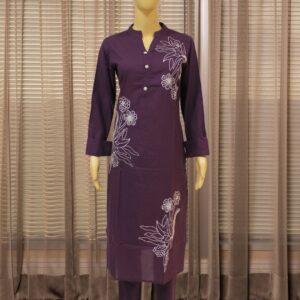 Alternative view of Purple with White Thread work Cord Set