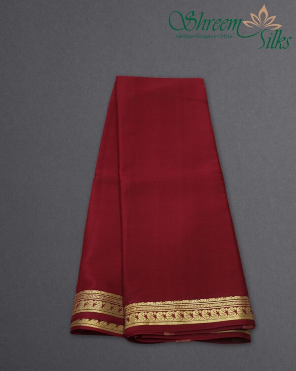 One Inch Mango Border Pure Mysore Crepe Silk Saree