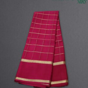 Alternative view of Big Checks with Bentex Border Pure Mysore Crepe Silk Saree