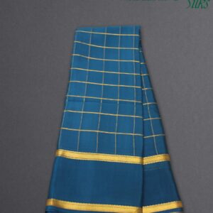 Big Checks with Bentex Border Pure Mysore Crepe Silk Saree