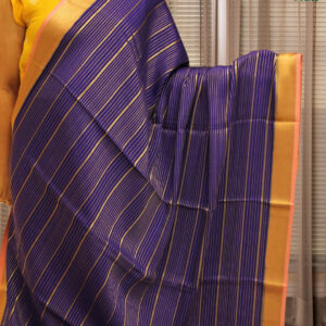Mysore Crepe Silk Saree with Horizontal Zari Stripes