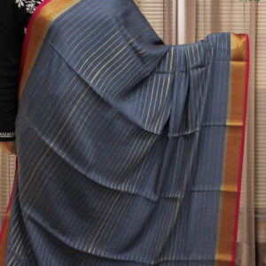 Mysore Crepe Silk Saree with Zari Stripes
