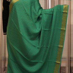 Firozi Geometrical Zari Pure Mysore Silk Saree