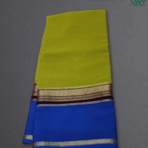 Blue, Wine & Olive 3D Pure Mysore Crepe Silk Saree