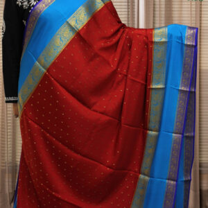 Zari Woven Buttas 3D Pure Mysore Cepe Silk Sarees