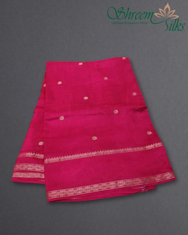 Zari Woven Buttas with Bentex Border Dola Silk Saree - Image 8