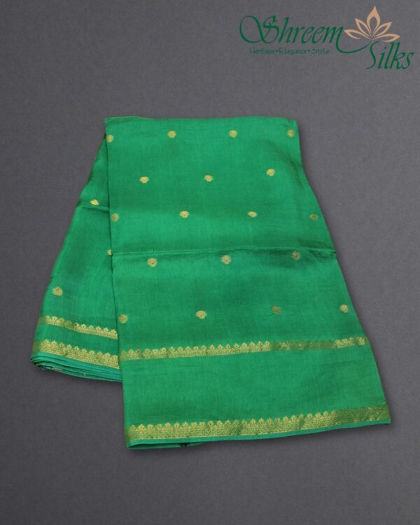Zari Woven Buttas with Bentex Border Dola Silk Saree - Image 9
