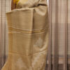 Beige with White Thread work Pure Desi Tussar Saree
