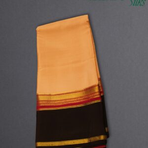 Blush Pink, Rani Pink & Brown 3D Pure Mysore Crepe Silk Saree