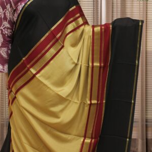 Broad Bentex Border Pure Mysore Crepe Silk Saree