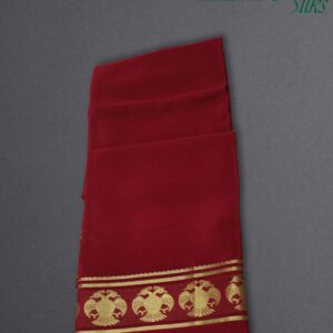 Red Gandaberunda Border Pure Mysore Crepe Silk Saree