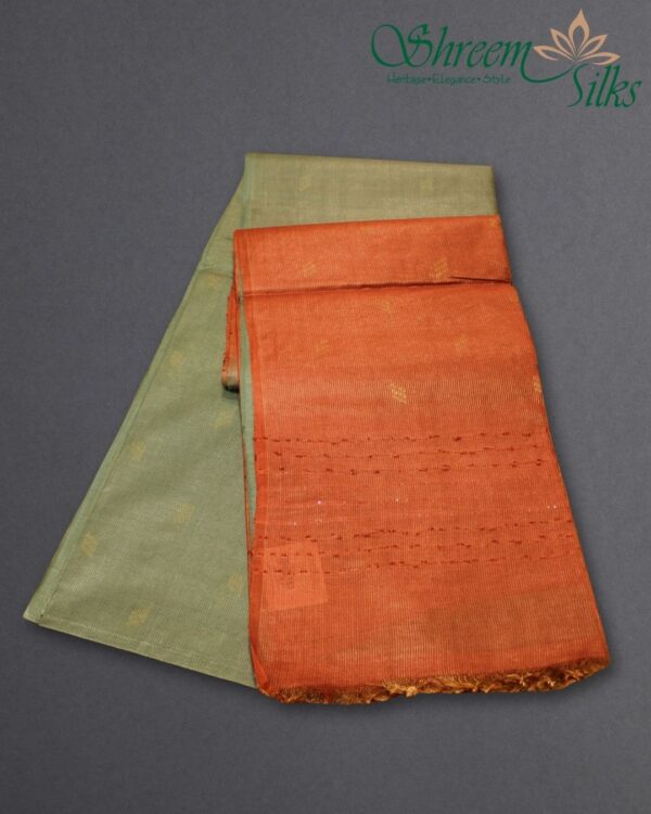 Zari Lines & Buttas Cotton Saree - Image 3