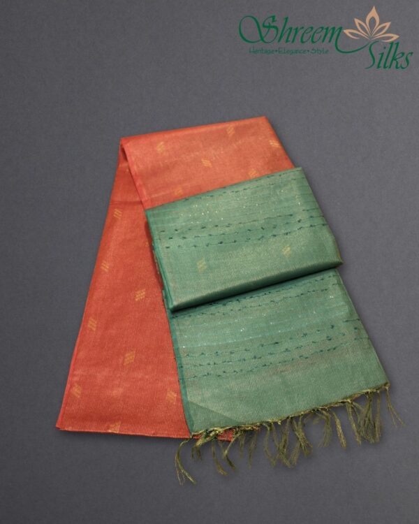 Zari Lines & Buttas Cotton Saree - Image 7