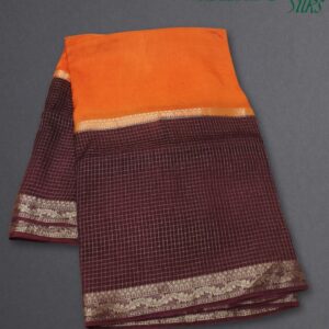 Zari Woven Small Checks 2D Dola Silk Saree
