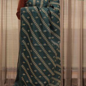 Thread Embroidery Diagonal Lines & Motifs Kota Doria Saree