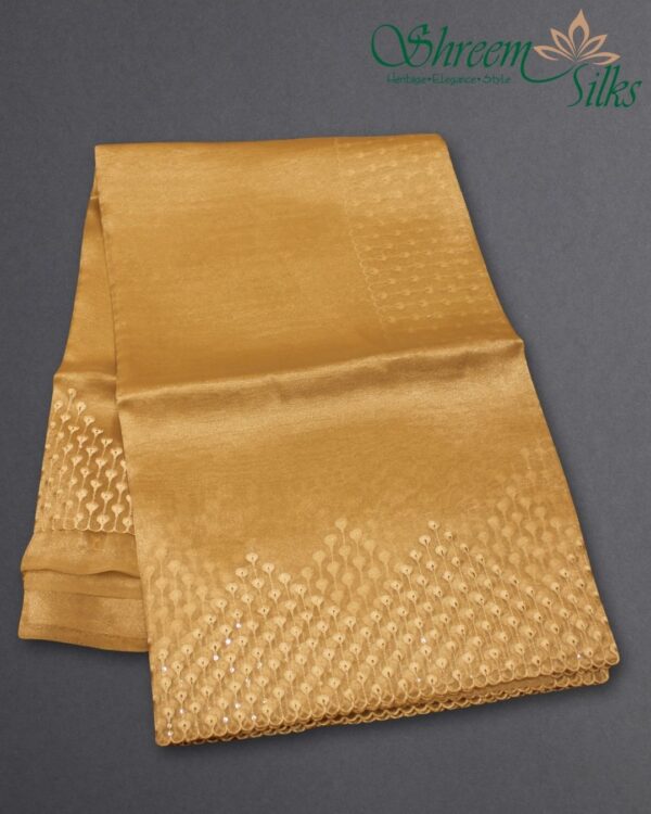 Thread Work with Scallop Boder Organza Saree - Image 2